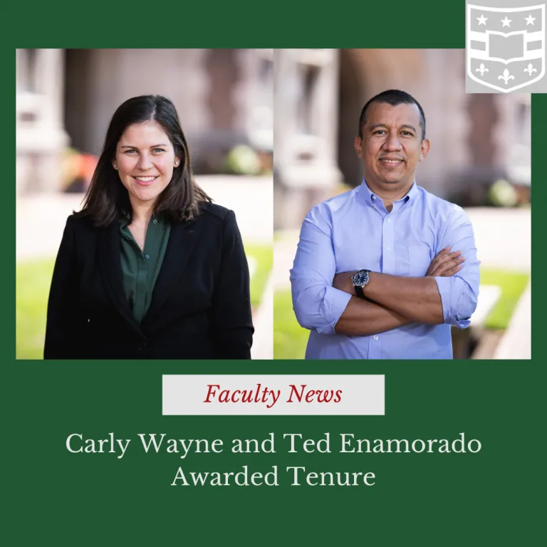 Photo of Carly Wayne smiling in a black jacket and green top and a photo of Ted Enamorado smiling with arms crossed in a blue shirt